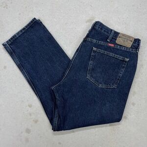 Wrangler Mens Dark Wash Straight Leg Denim‎ Jeans 40x30 Cotton Vintage Y2K
